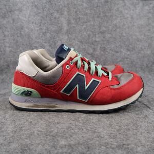 New Balance Shoes Womens 9.5 Athletic Trainer 574 Lifestyle Sneakers Red Blue